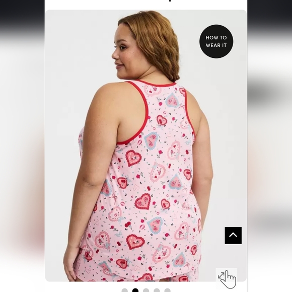 NWT Torrid 1x 14 16 Pink Heart Print Sleepwear Set Valentines Day Pajamas - Picture 5 of 12